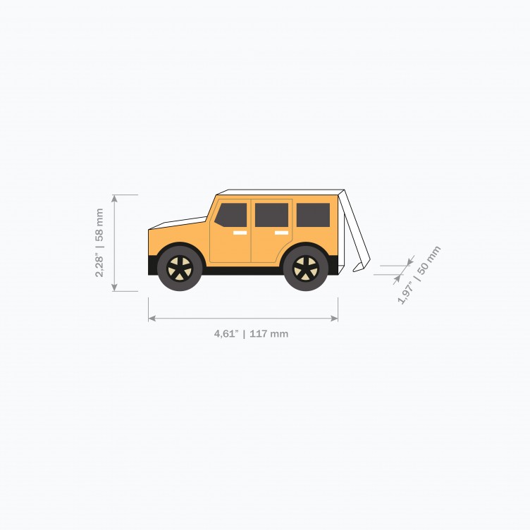 VOITURE Type B. Jouet en papier / Boîte cadeau