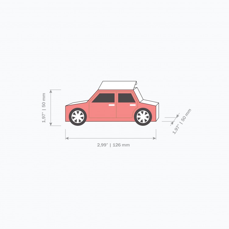 VOITURE Type D. Jouet en papier / Boîte cadeau