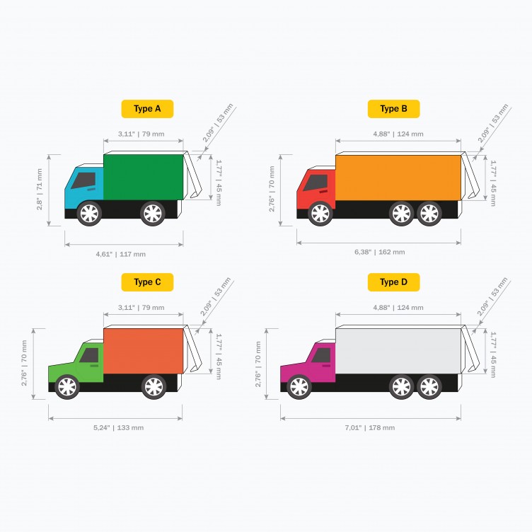 CAMIONS 4 en 1. Paper Toys / Coffrets Cadeaux