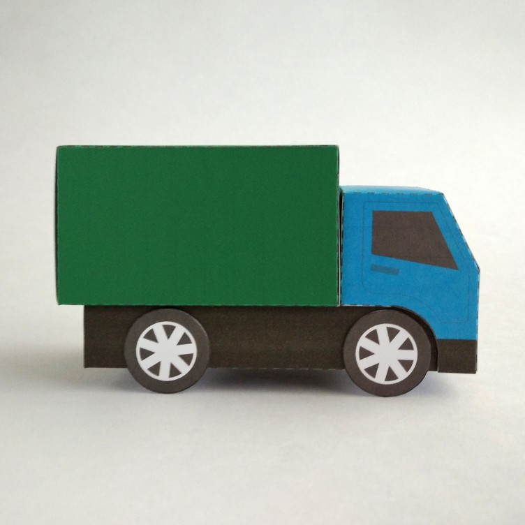 CAMION Type A. Jouet en papier / Boîte cadeau