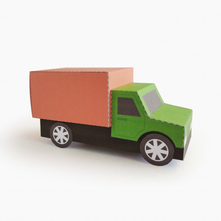 CAMION Type C. Jouet en papier / Boîte cadeau