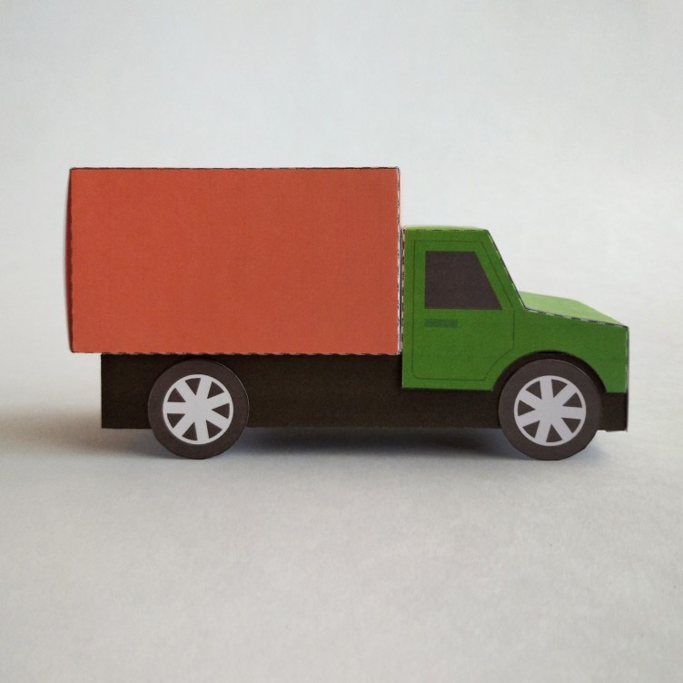 CAMION Type C. Jouet en papier / Boîte cadeau