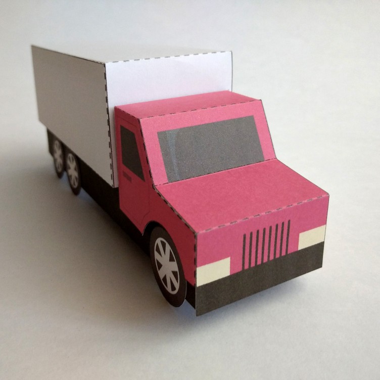 CAMION Type D. Jouet en papier / Boîte cadeau