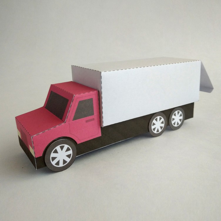 CAMION Type D. Jouet en papier / Boîte cadeau