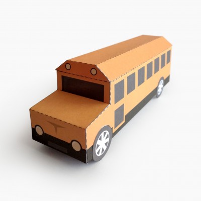 BUS Type C. Paper Craft School Bus / Gift Box