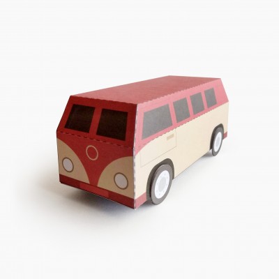 BUS Type D. Paper Craft School Bus / Gift Box